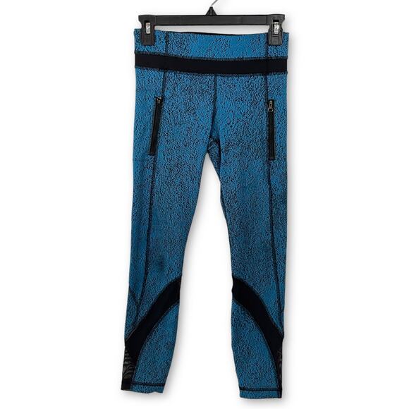 Lululemon Inspire Tight II Power Luxtreme Spray Jacquard Shocking Blue Sz 4 - Picture 1 of 7